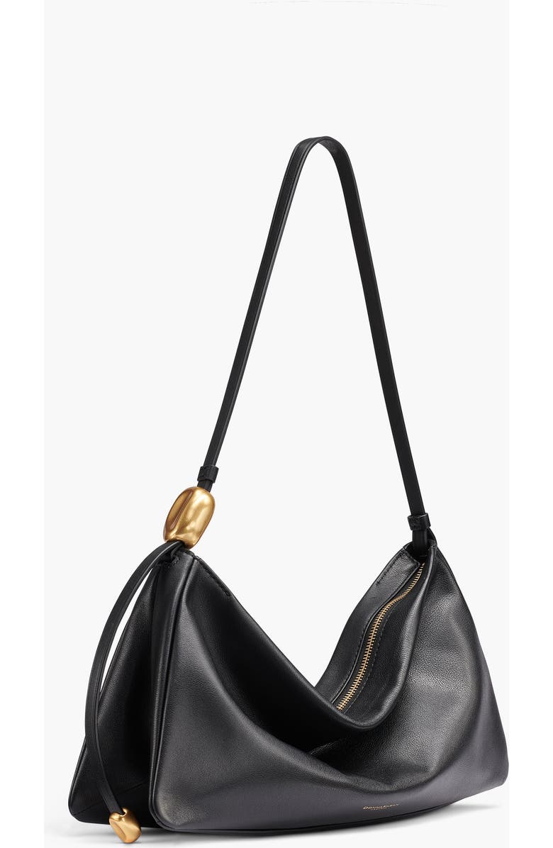 Donna Karan New York Velvet Large Shoulder, Alternate, color, Blk/Gold