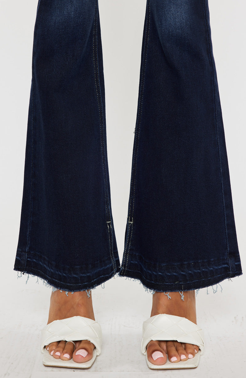 Kancan Lurice Mid Rise Flare Jeans In Blue