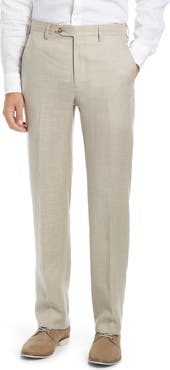 Berle Men's Flat Front Linen Dress Pants