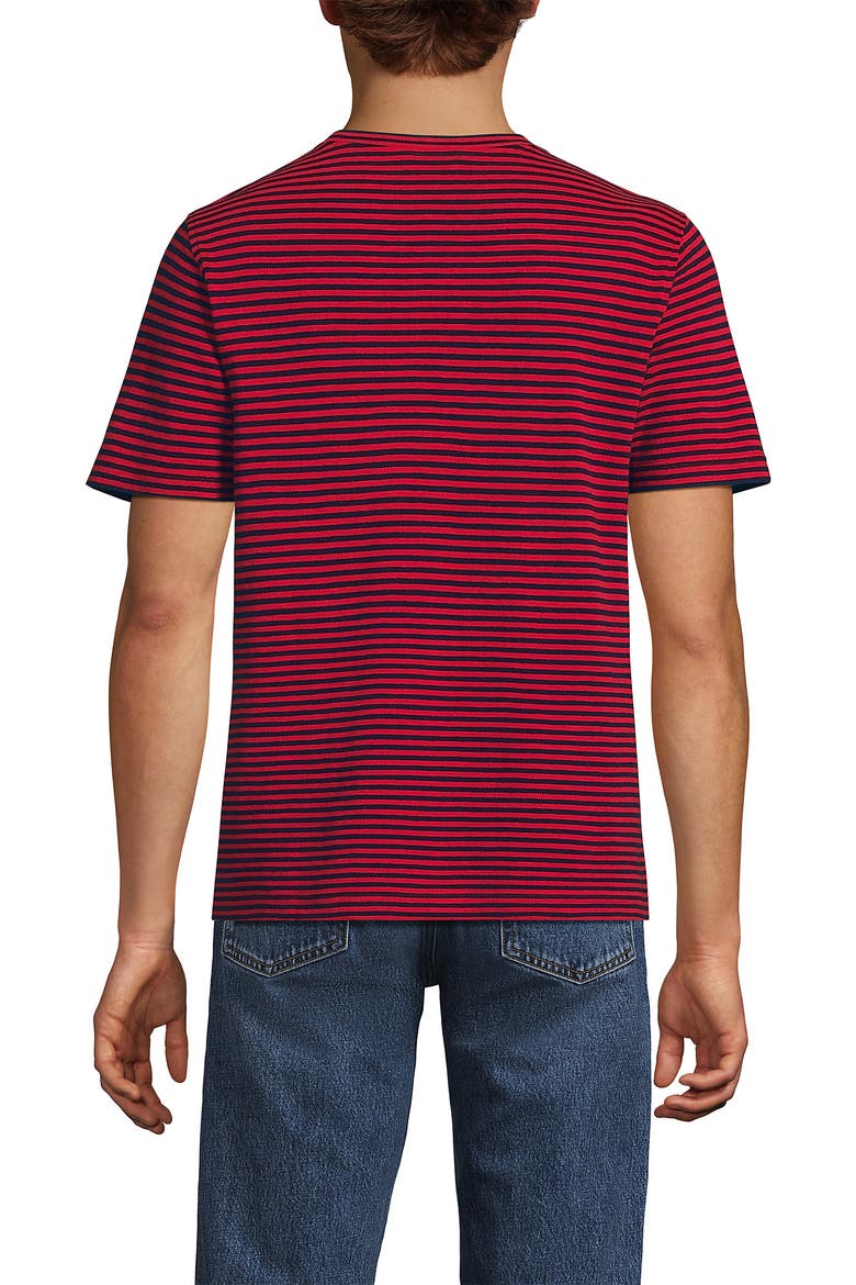 Short Sleeve Cotton Linen Tee, Alternate, color, Red/Radiant Navy Stripe