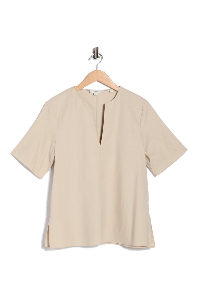 Easy Split Neck Top, Alternate, color, COBBLESTONE