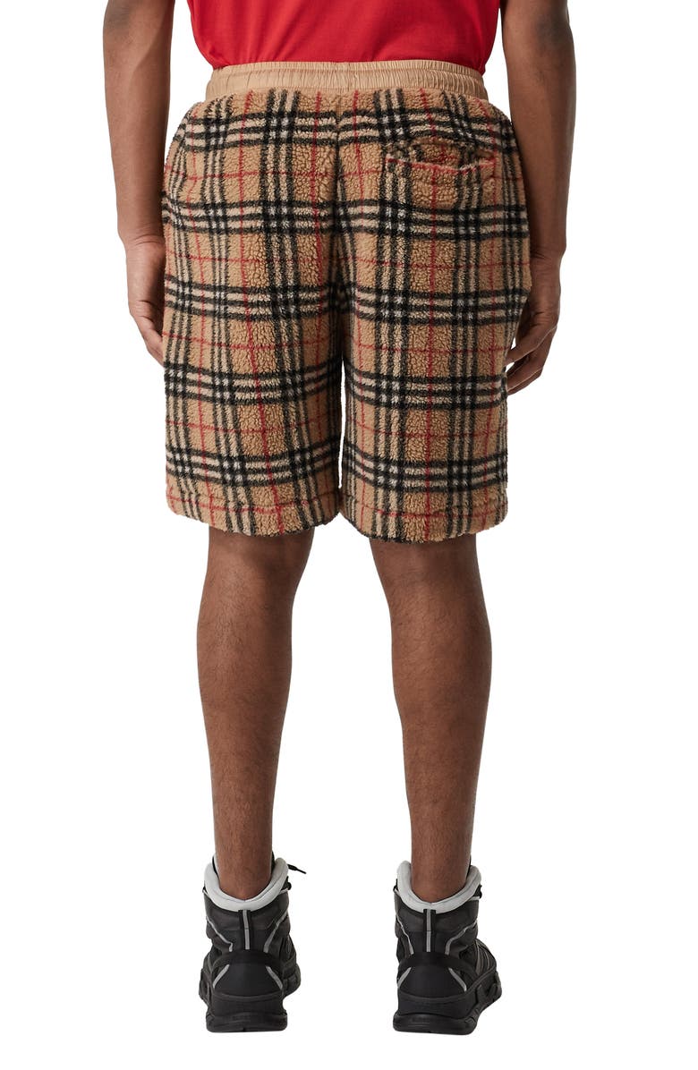 Burberry Keaton Check Fleece Shorts, Alternate, color,