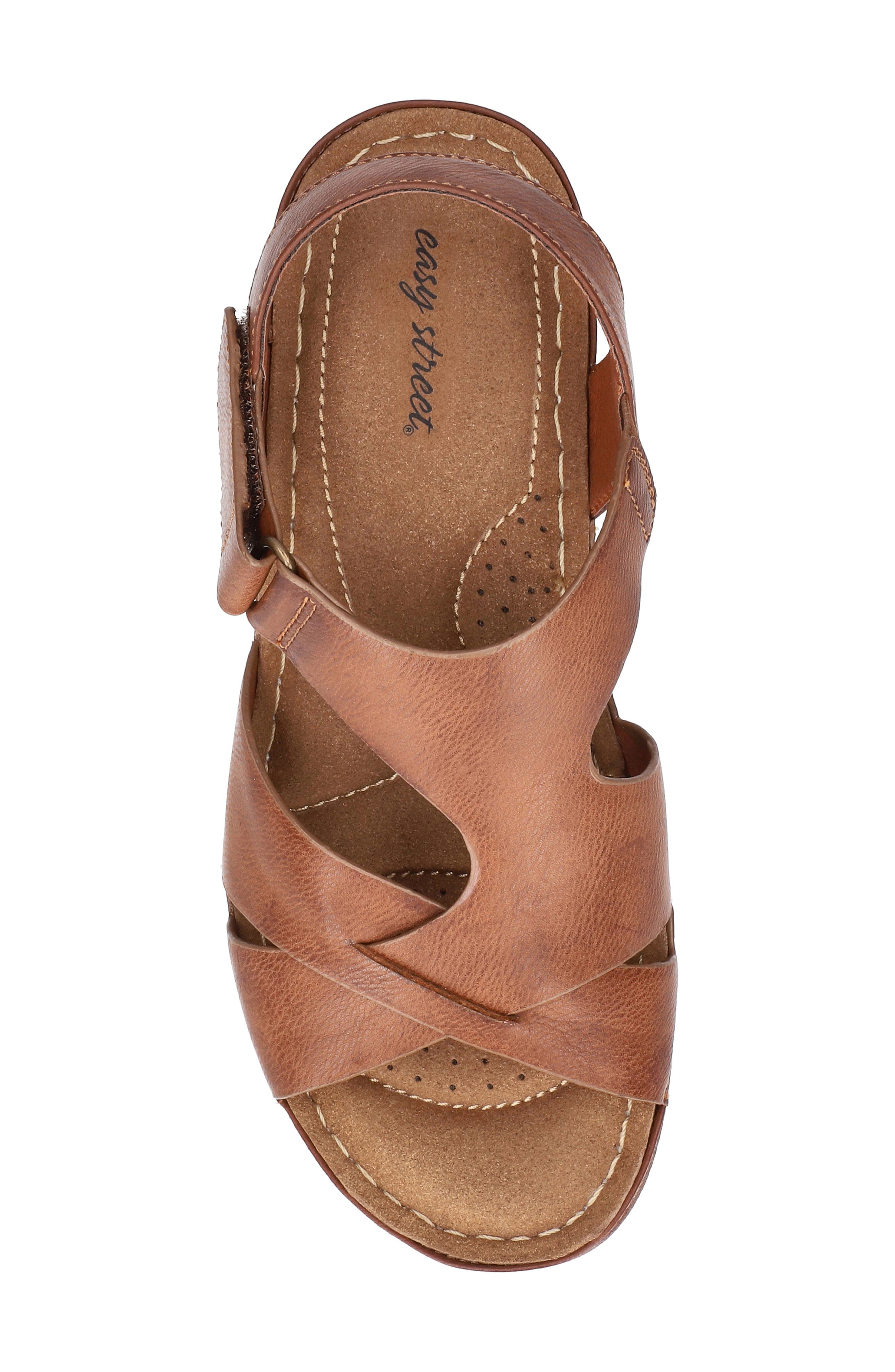 Lani Faux Leather Wedge Sandal, Alternate, color, TAN