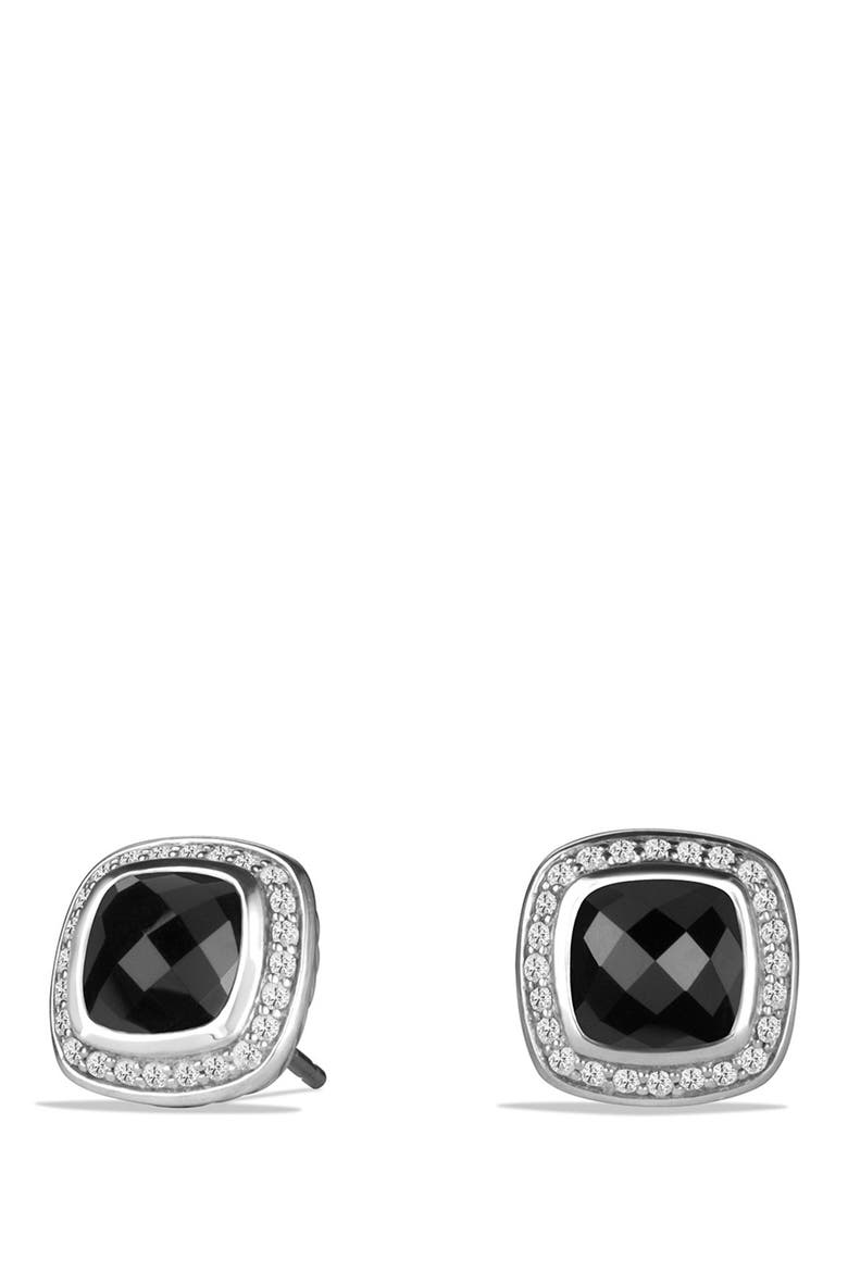 Albion Earrings with Semiprecious Stone and Diamonds, Main, color, BLACK ONYX