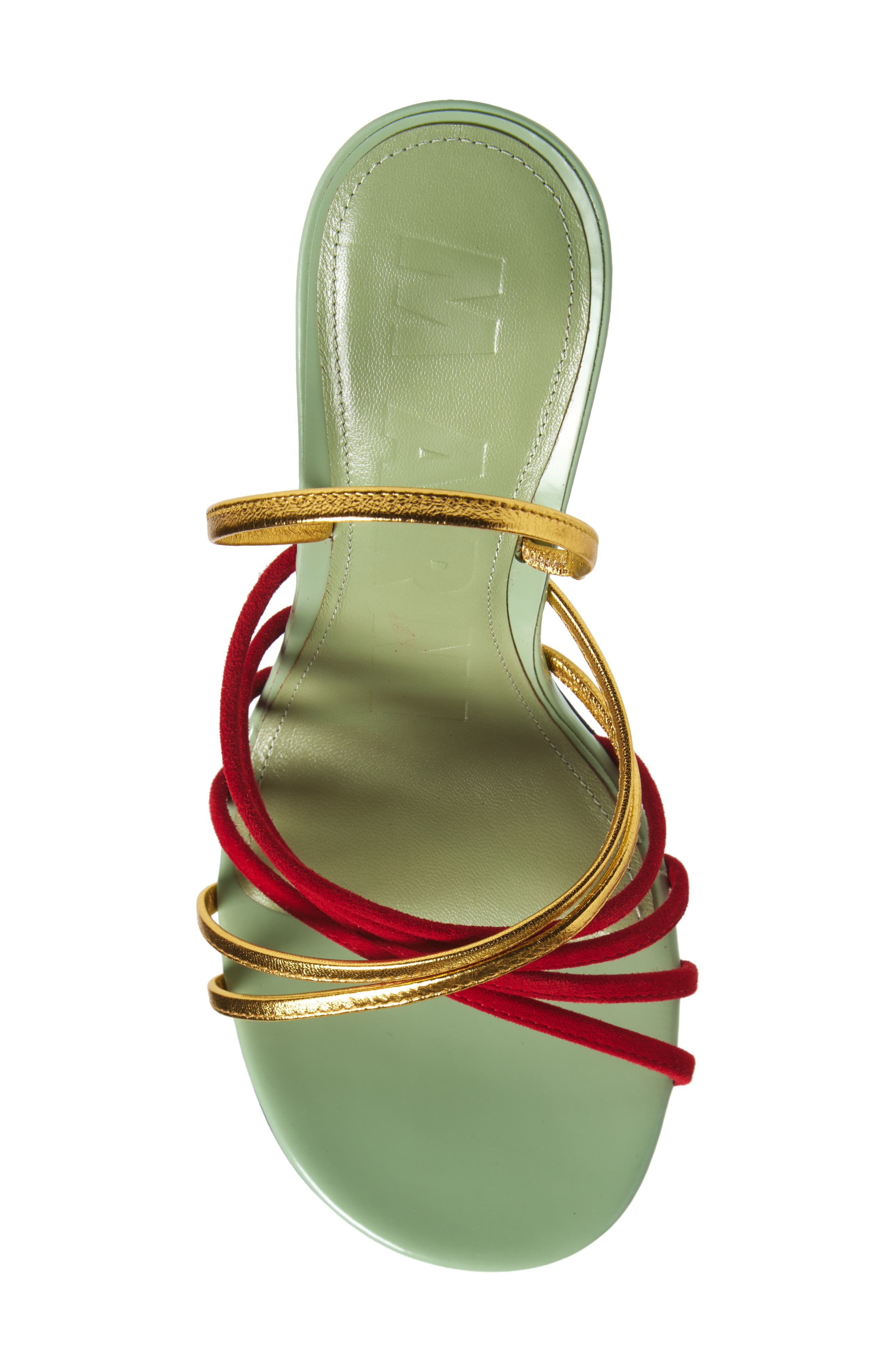 Marni New Wave Slingback Sandal, Alternate, color, Z0938 Green/ Red/ Gold