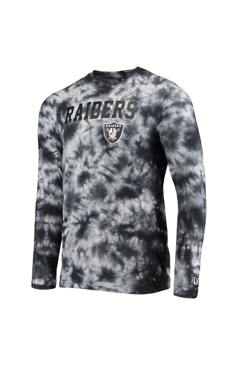 New Era Men's New Era Black Las Vegas Raiders Tie-Dye Long Sleeve T-Shirt, Alternate, color, Black