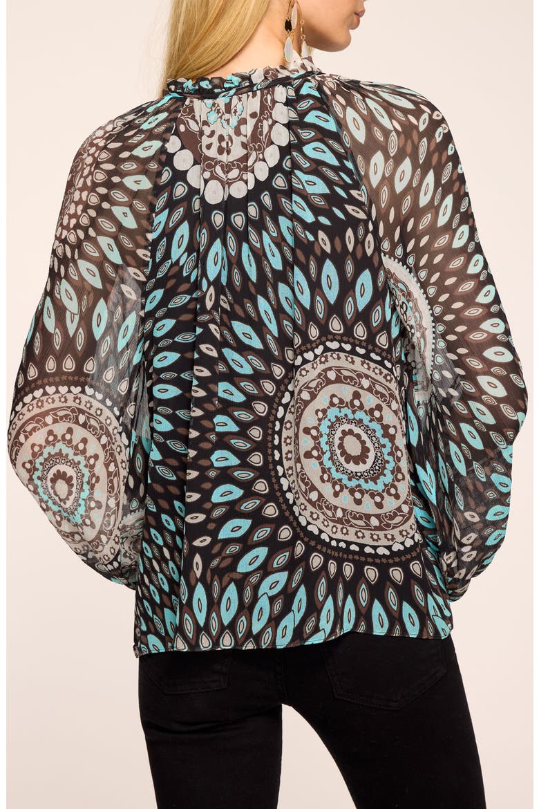 Maisy Medallion Print Silk Top, Alternate, color, MULTI MEDALLION
