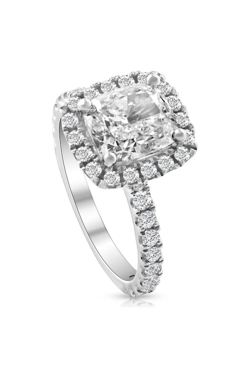 Bliss Diamond Certified 2 1/2Ct Cushion Halo Diamond Engagement Ring 14k Gold Lab Grown, Alternate, color,