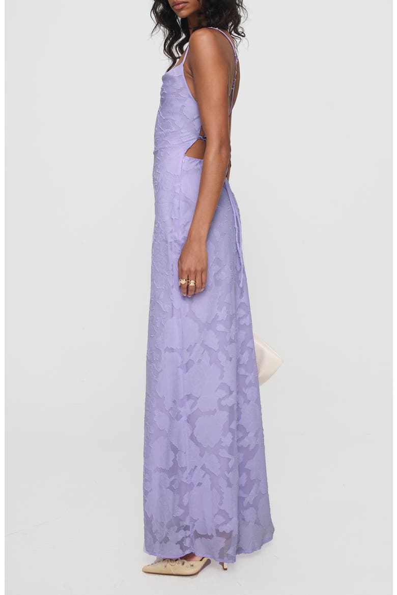 Celena Floral Burnout Maxi Dress, Alternate, color, LILAC BURNOUT
