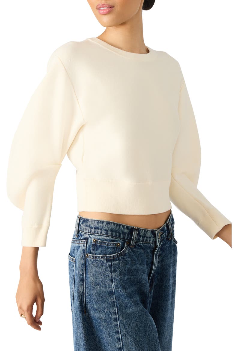 Rosina Balloon Sleeve Sweater, Alternate, color, CREAM