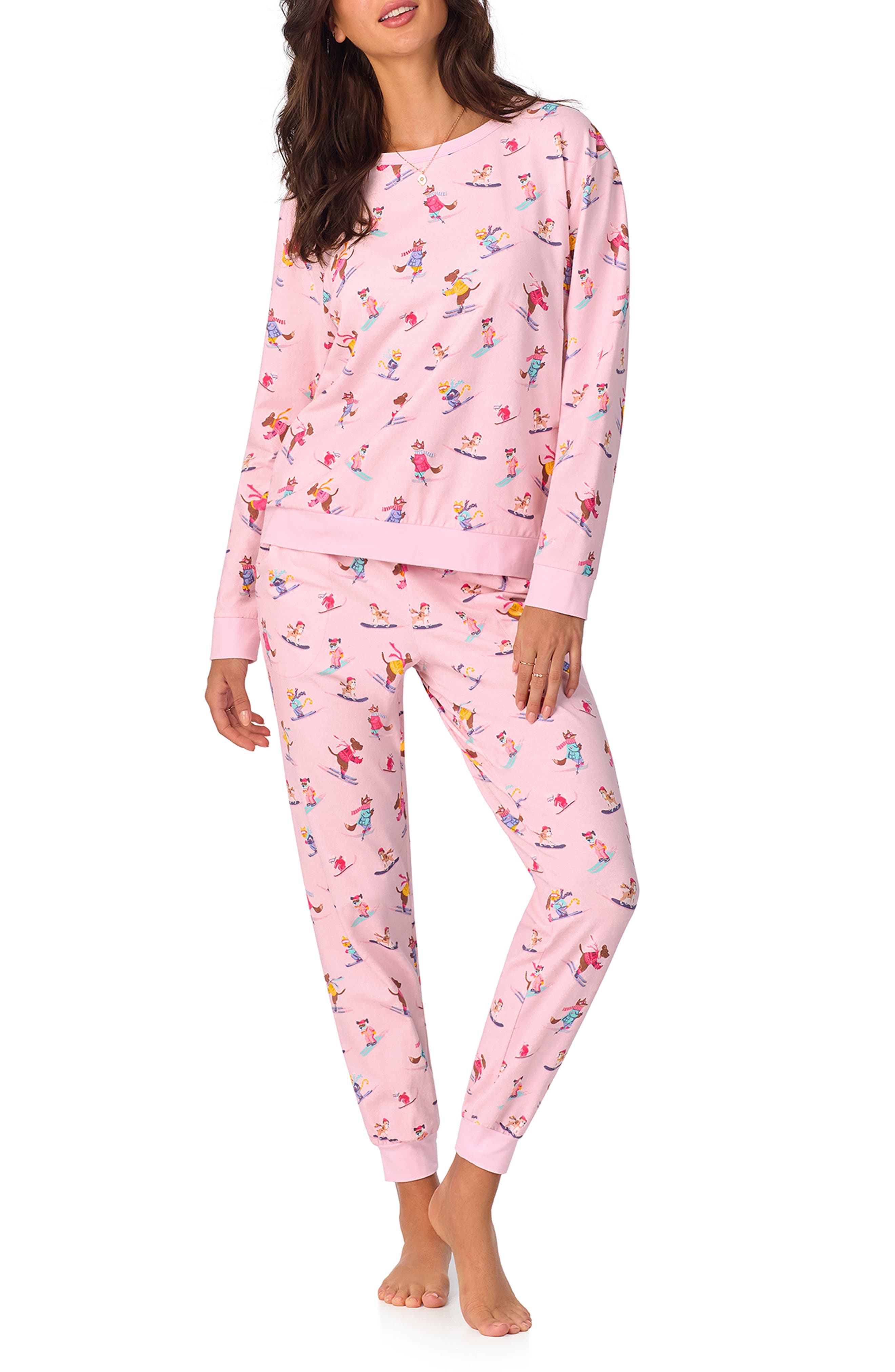 BedHead Pajamas Print Stretch Organic Cotton Jersey Pajamas in Ski Season 