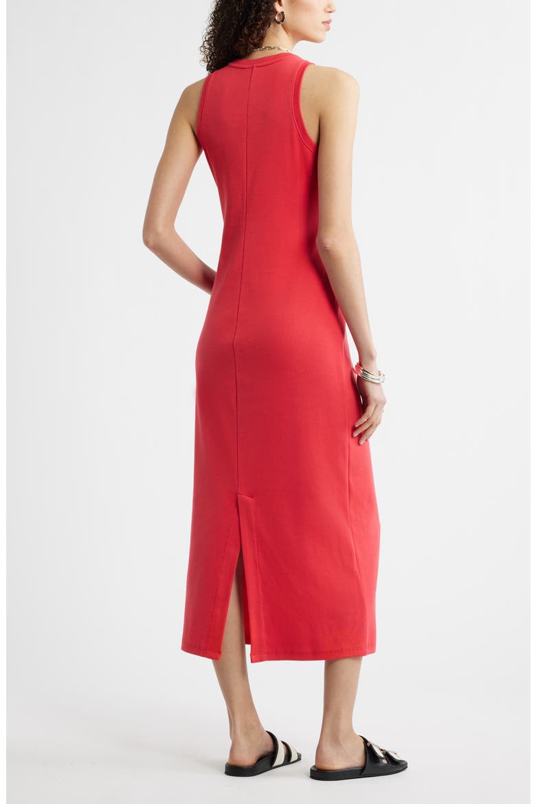 Stretch Cotton Microrib Tank Dress, Alternate, color, RED SAUCY