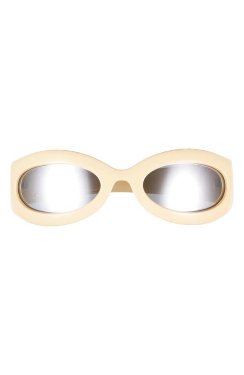60mm Oval Wrap Sunglasses