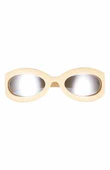 Gucci 60mm Oval Wrap Sunglasses