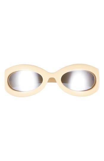 Gucci 60mm Oval Wrap Sunglasses In Gold