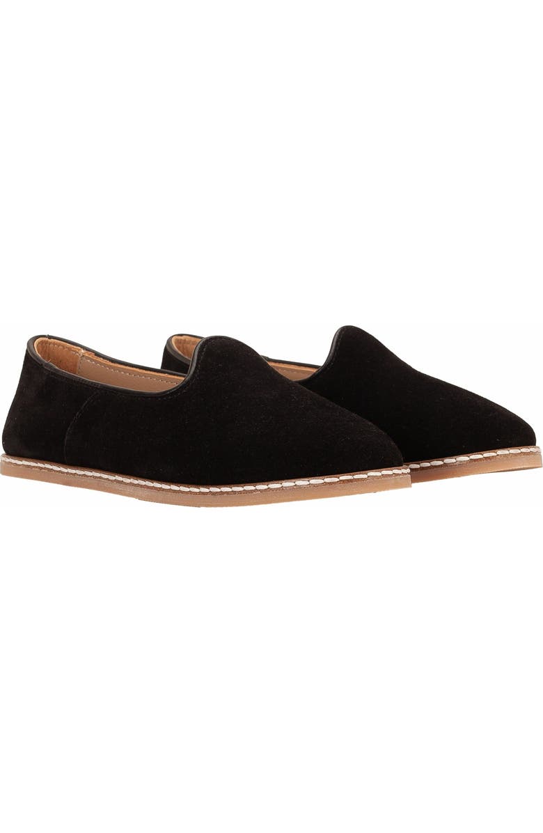 Epilogue Shoes Istanbul Suede Leather Slip On Flats, Alternate, color, Black Suede Leather