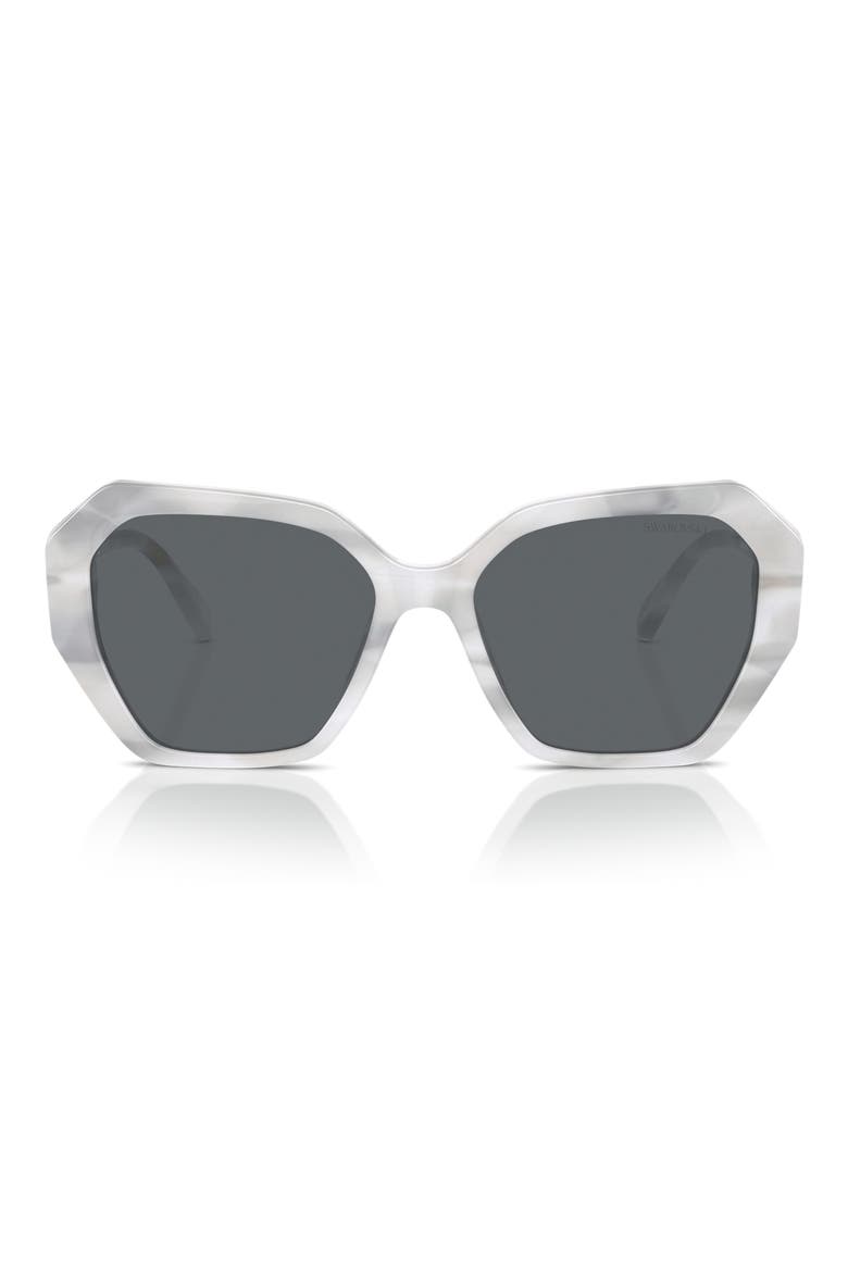 56mm Photochromic Irregular Sunglasses, Main, color, WHITE