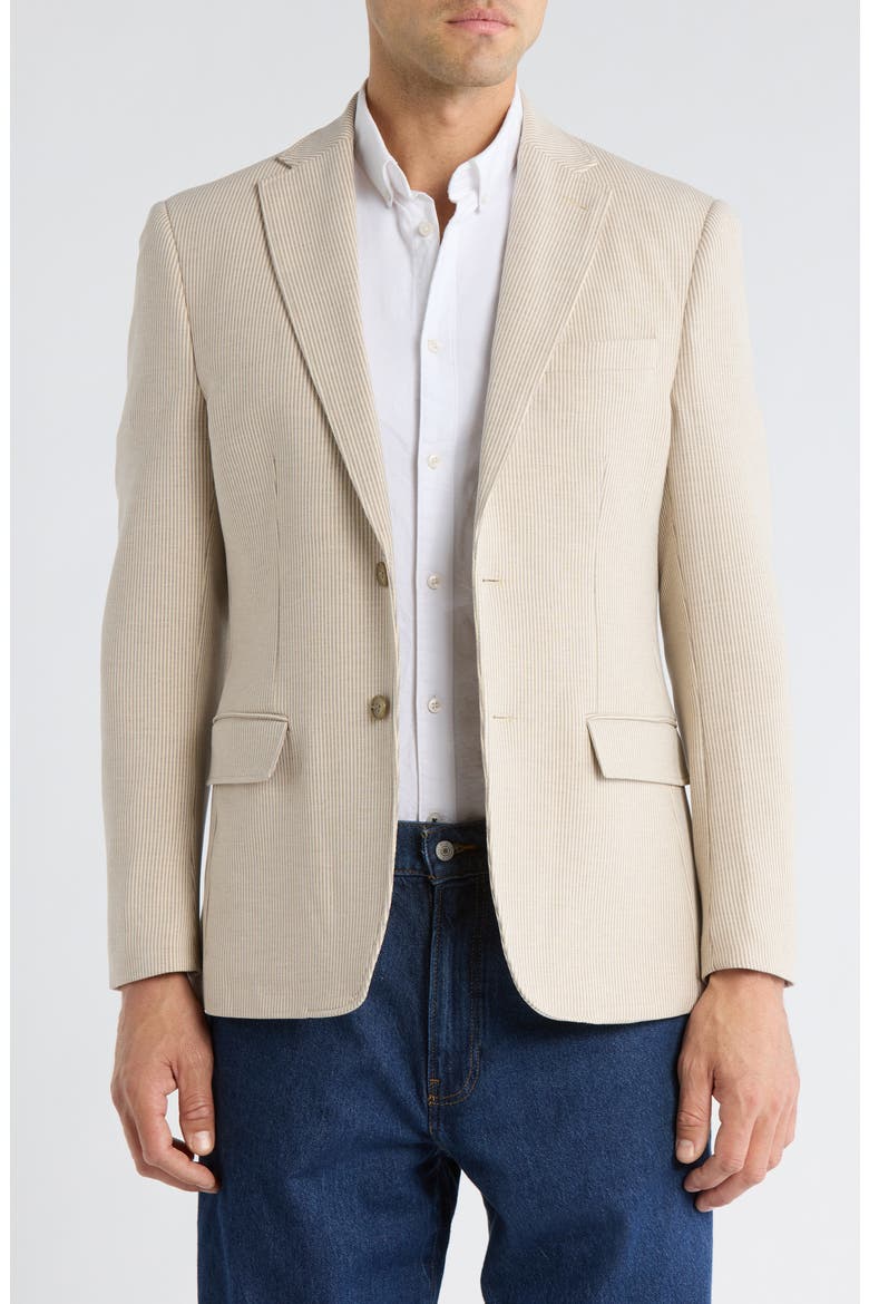 Heather Stripe Sport Coat, Main, color, TAN