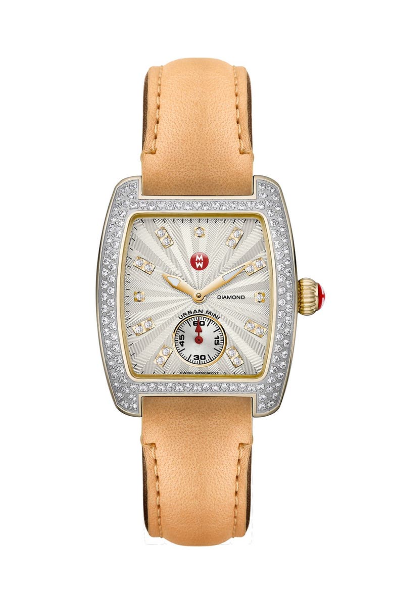 'Urban Mini Diamond' Two-Tone Watch Case, 29mm x 30mm, Alternate, color, SILVER/ GOLD
