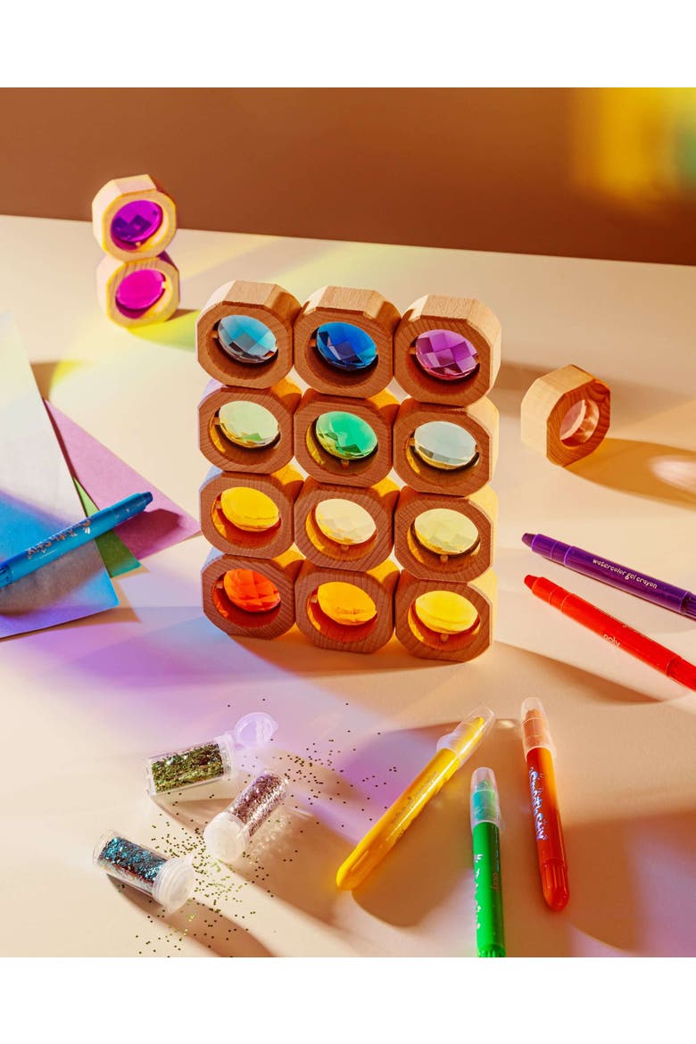 Lottie Wood & Acrylic Sensory Building Block Set - 15 Pieces, Alternate, color, Multicolor