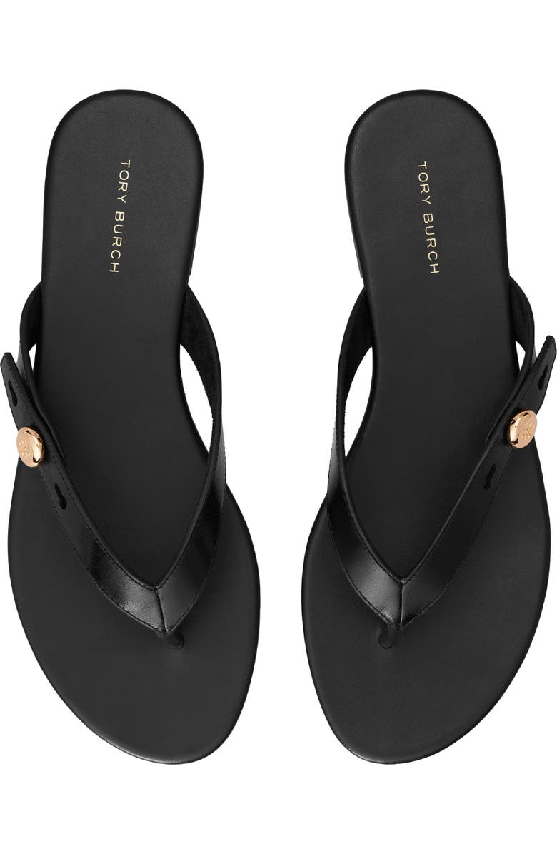 Tory Burch Romy Leather Thong Sandal, Alternate, color, Perfect Black
