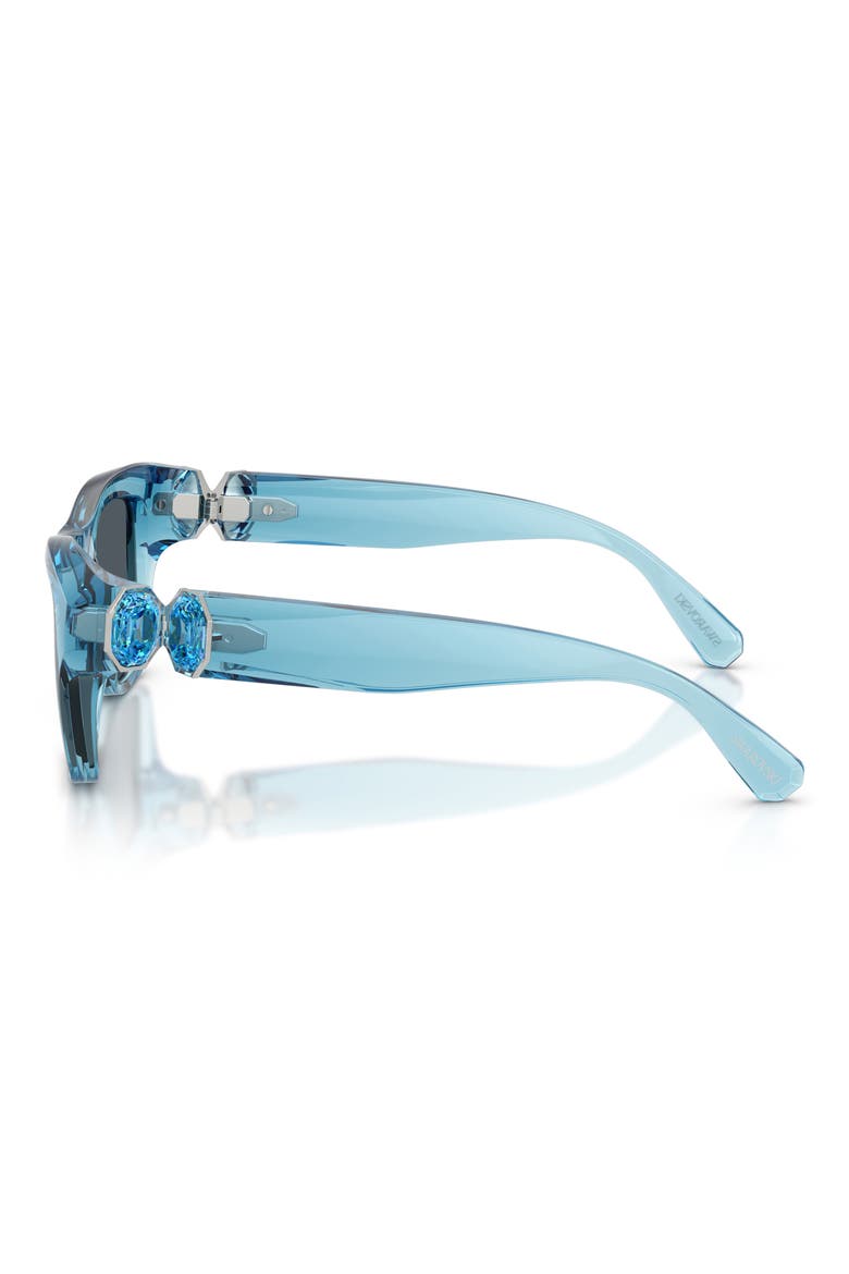 50mm Small Pillow Sunglasses, Alternate, color, LIGHT TRANSPARENT BLUE / DARK GREY