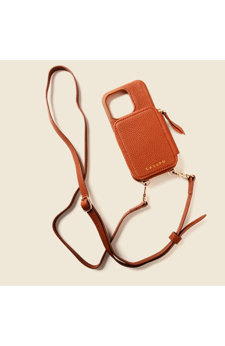 Casupo Leather iPhone Case with wallet and crossbody strap, Main, color, Natural