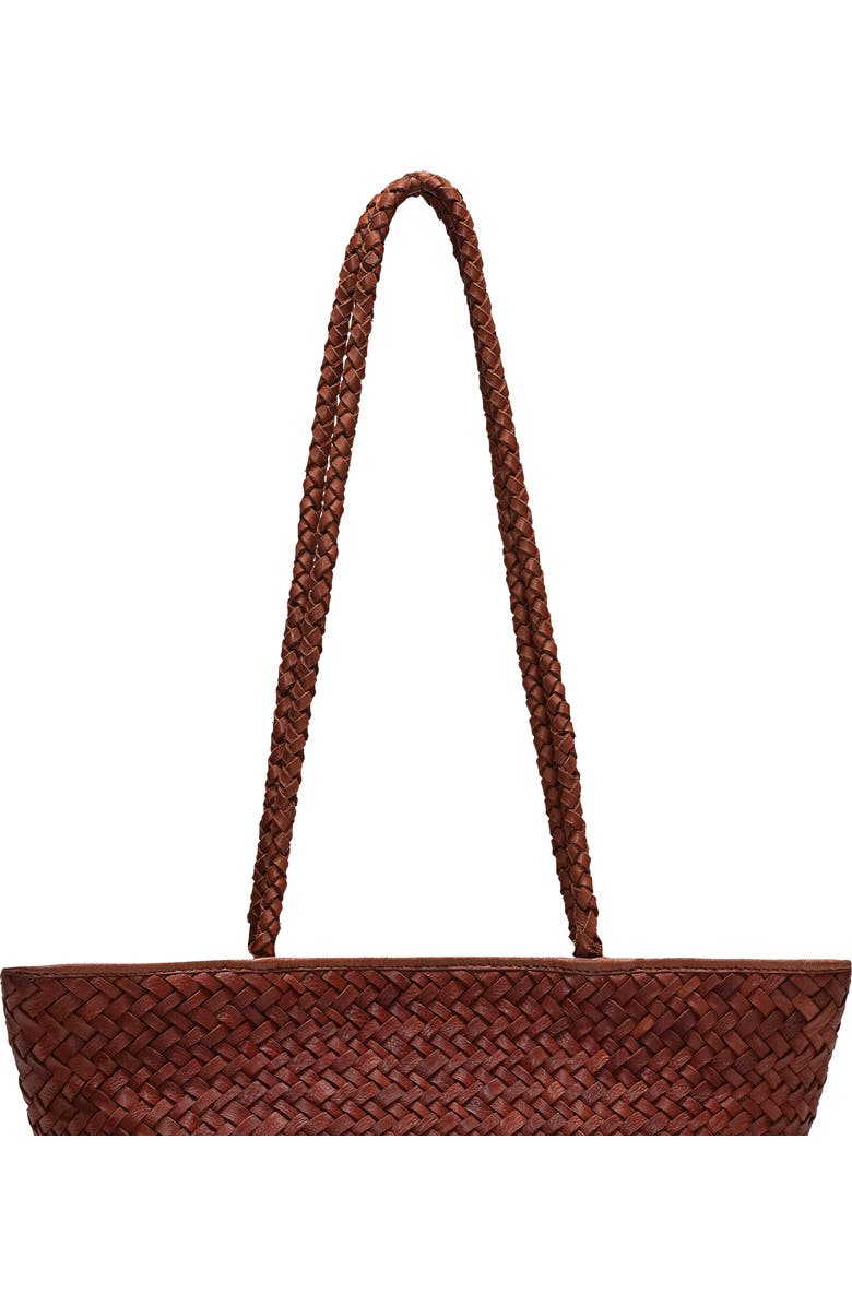 Ecotorie Arlington Woven Leather Bucket Bag, Alternate, color, Brandy