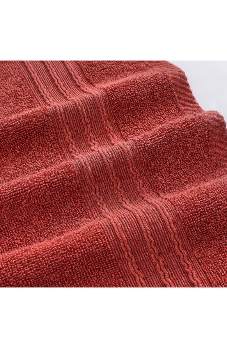 Modern Threads Yarn Dyed Jacquard/Solid Towel 6-Piece Set - Ophelia Stone, Alternate, color, Clay