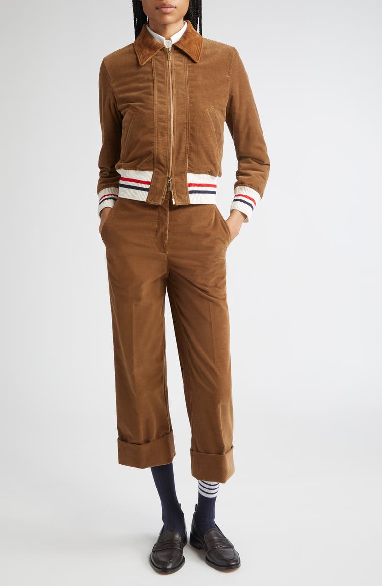 Corduroy Crop Down Bomber Jacket