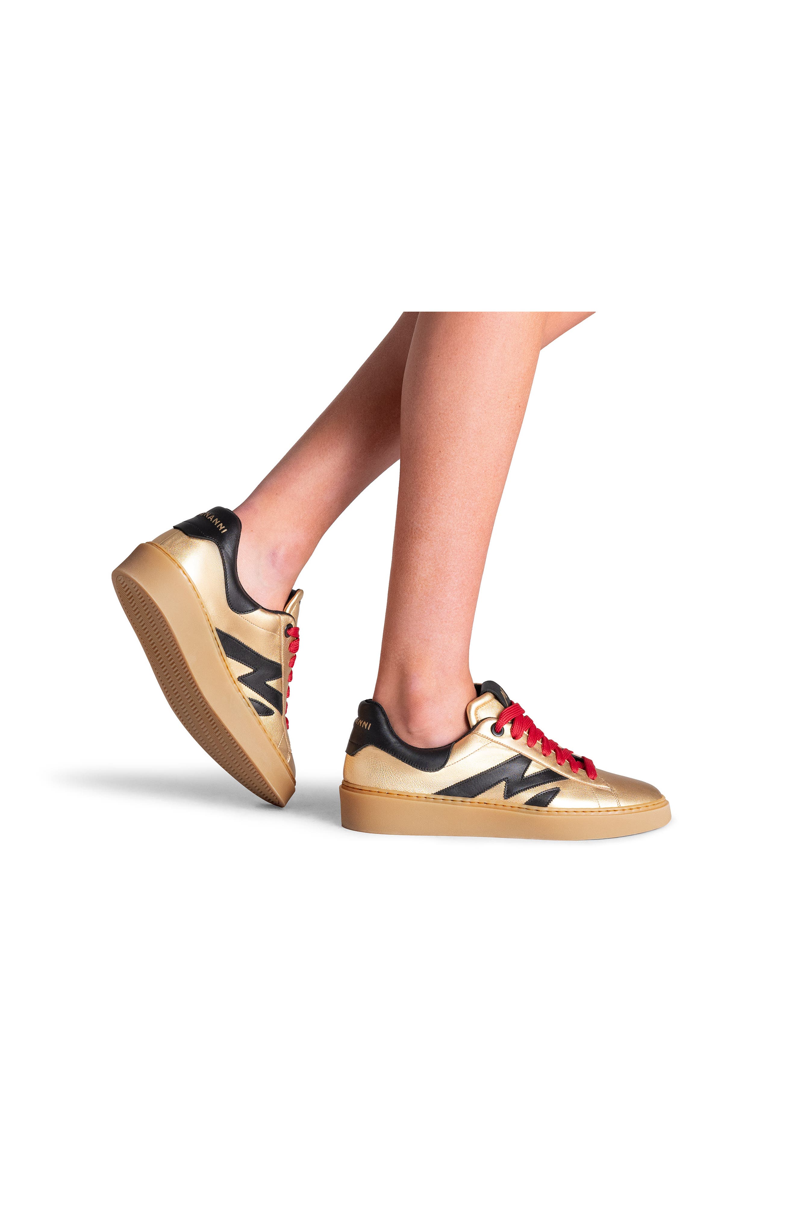 Magnanni Electra Gold Sneaker, Alternate, color, Gold