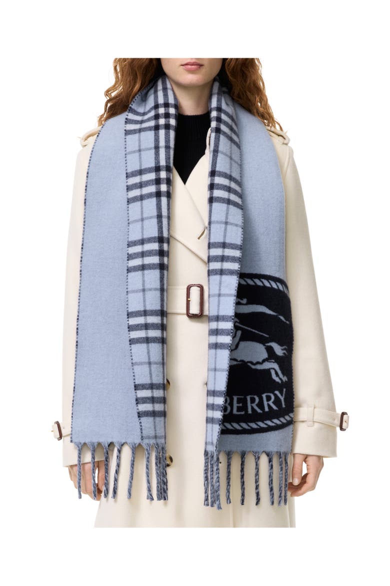 Reversible Knight Stamp Scarf, Alternate, color, Bank blue