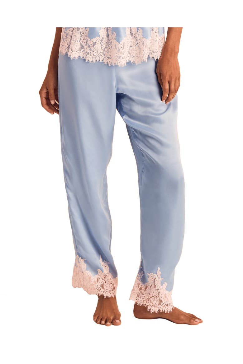 Vegan Pajama Atelier Collection Soft Silk Pant, Main, color, Medium blue