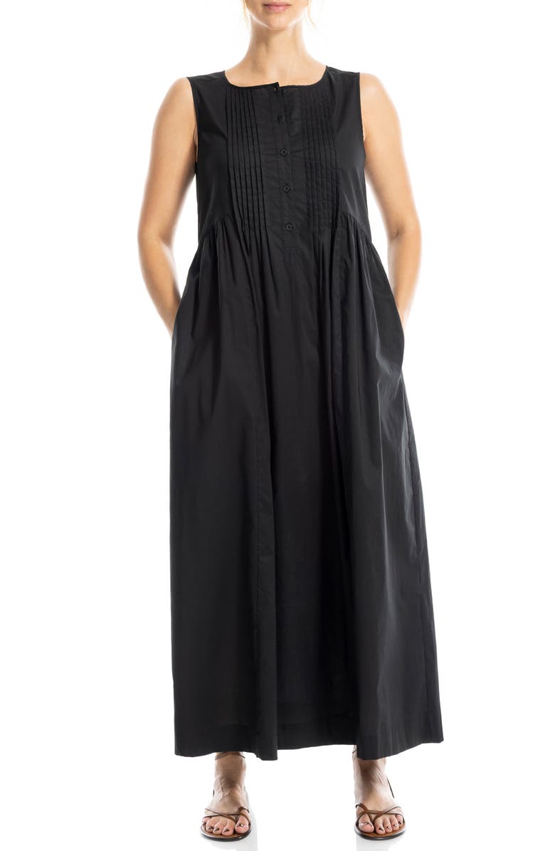 MAX STUDIO Sleeveless Button Front Maxi Dress, Alternate, color, Black