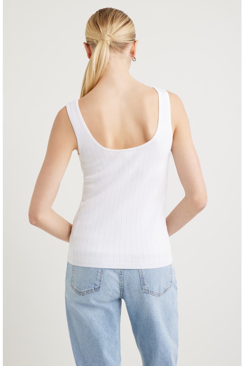 Slim Scoop Neck Rib Tank, Alternate, color, WHITE