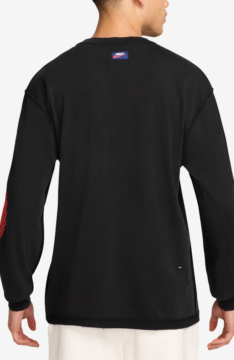 Jordan Rare Air Distressed Long Sleeve Graphic T-Shirt, Alternate, color, Black/ Chile Red