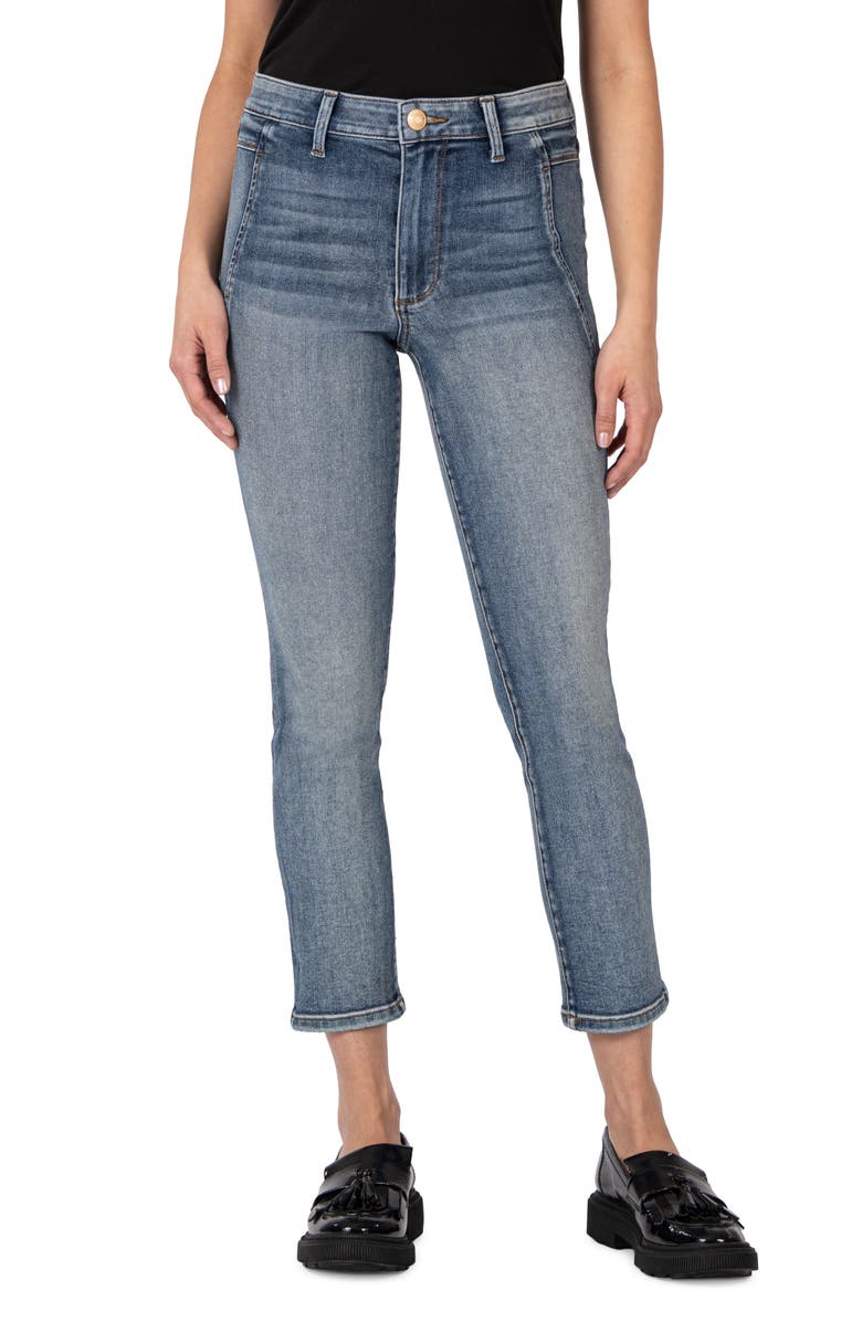 KUT from the Kloth Reese High Waist Ankle Slim Straight Leg Jeans, Main, color, 