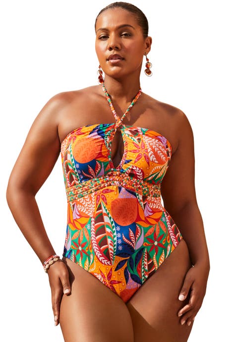 Braided Bandeau One Piece Swimsuit