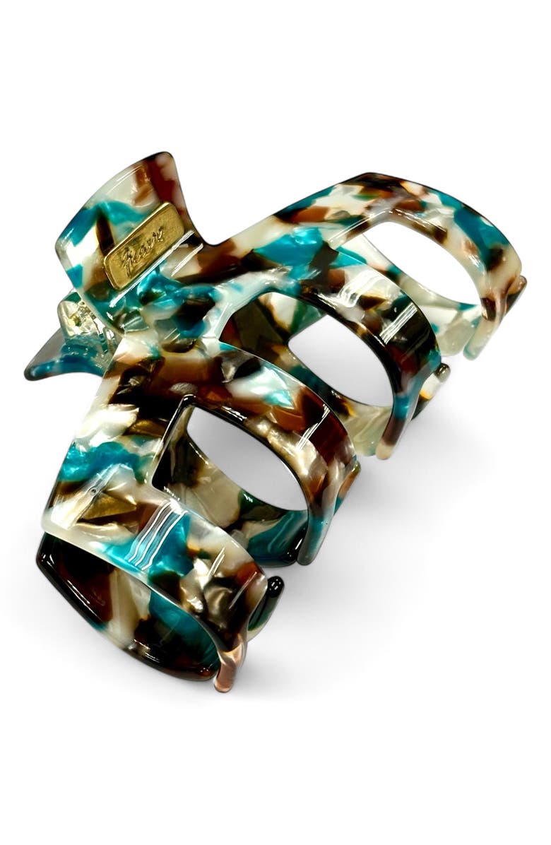 Ficcare Mae Claw Clip, Main, color, Aqua Brown