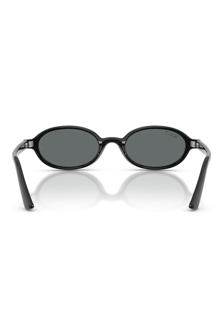 51mm Polarized Oval Sunglasses, Alternate, color, BLACK / DARK GREY POLAR
