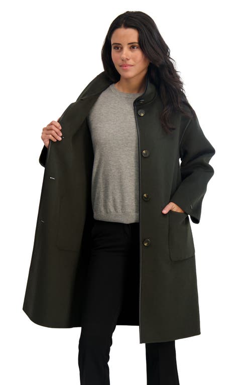 Tahari Sydney Wool Blend Longline Coat In Green
