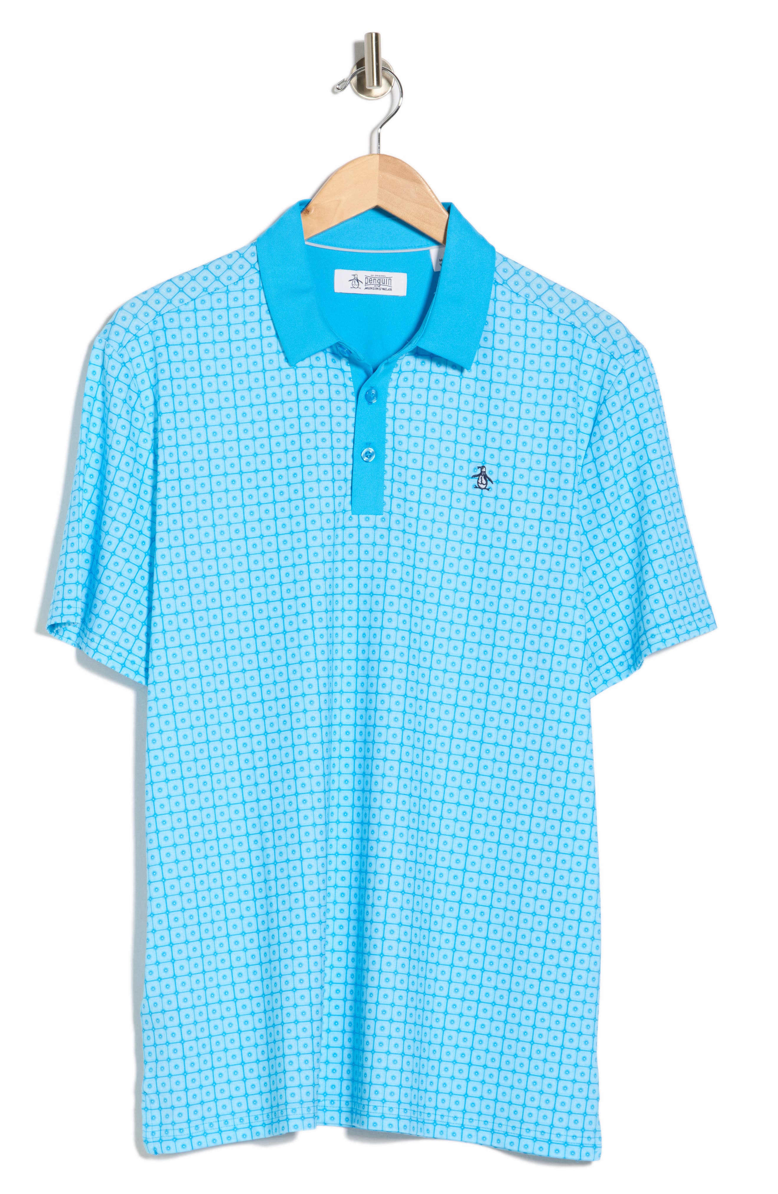 Original Penguin Layered Windowpane Print Knit Polo