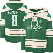 '47 Men's '47 Alexander Ovechkin Kelly Green Washington Capitals St. Patrick's Day Player Name & Number Lacer Pullover Hoodie