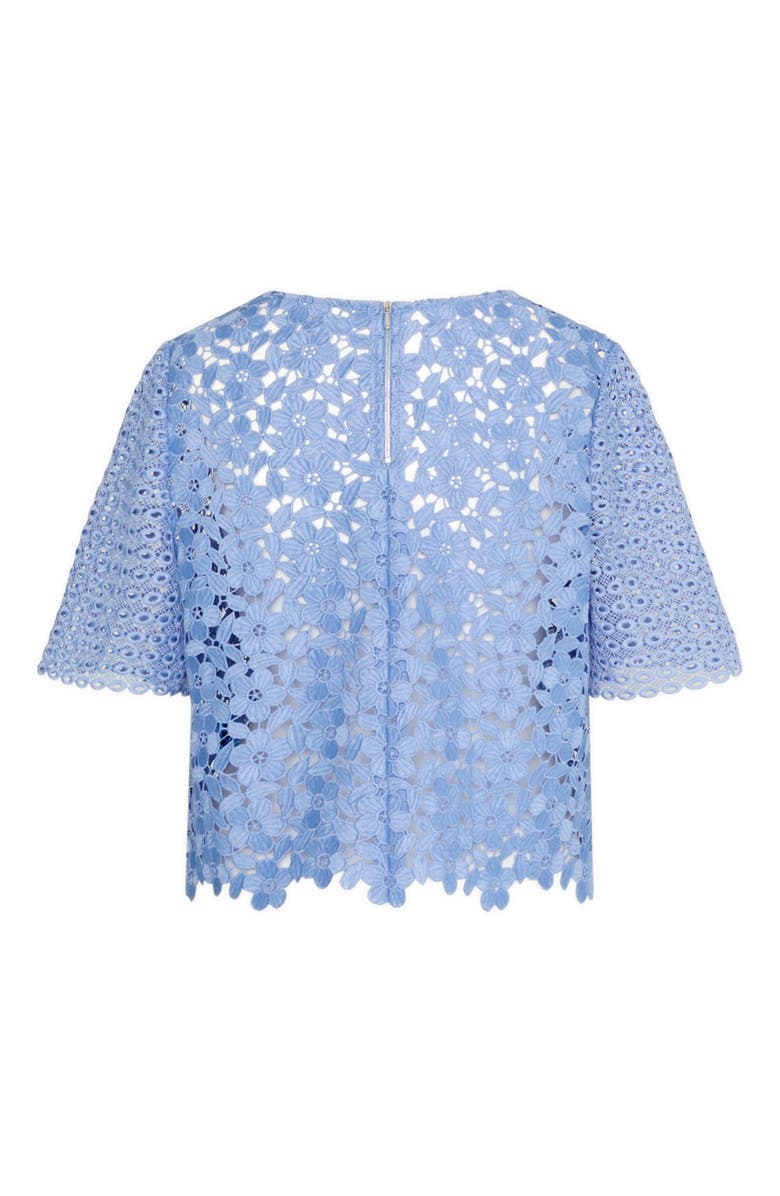 Milly Floral Geo Combo Short Sleeve Lace Top, Alternate, color, 