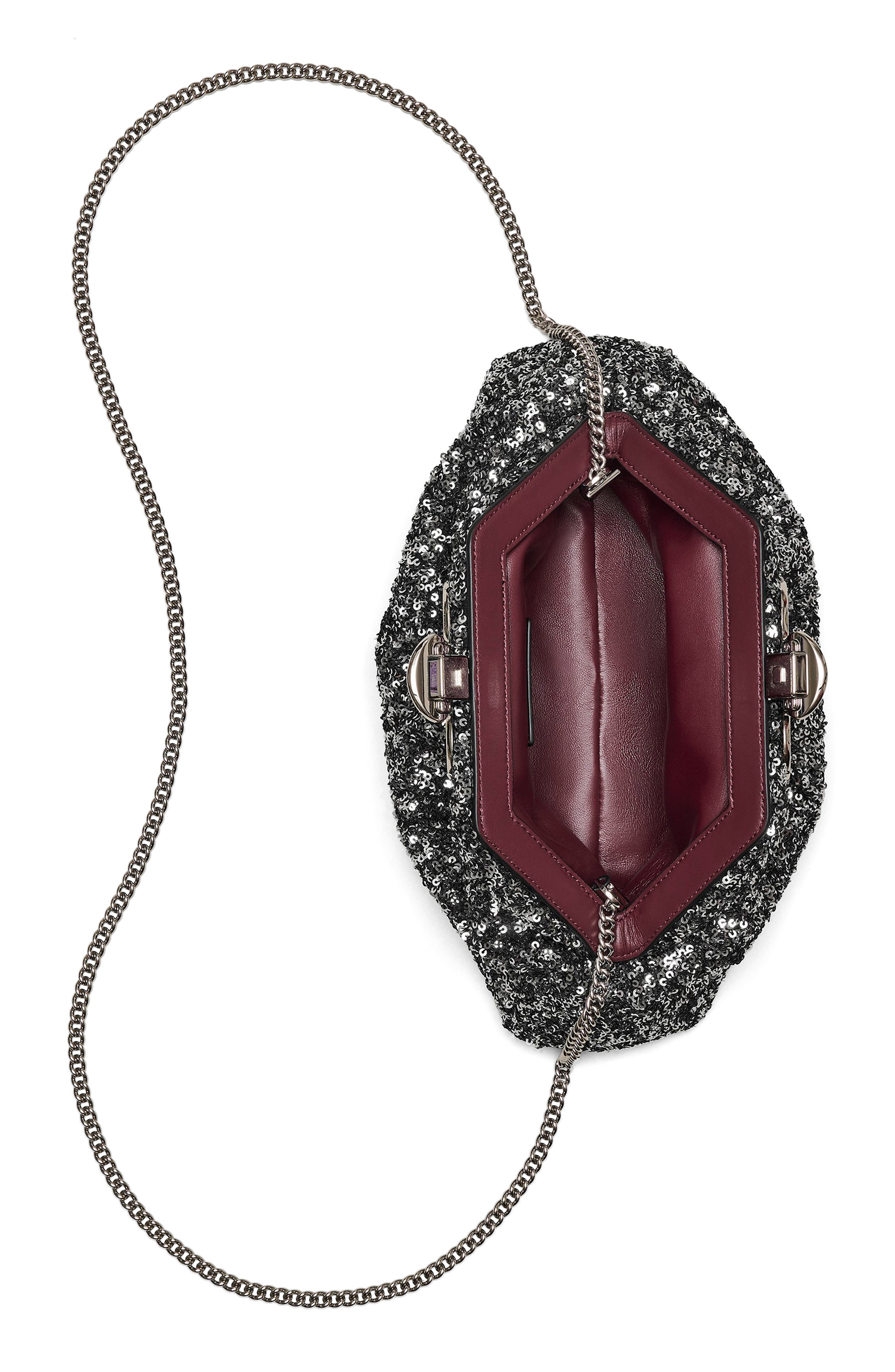 Marc Jacobs THE SMALL CLAW CLIP CLUTC, Alternate, color, Silver