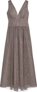 Donna Karan New York Sequin Embroidery Detail A-Line Gown