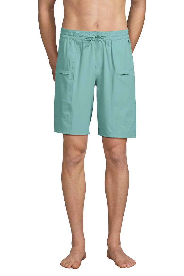 9 Inch Packable Cargo Swim Shorts, Alternate, color, Pale Teal