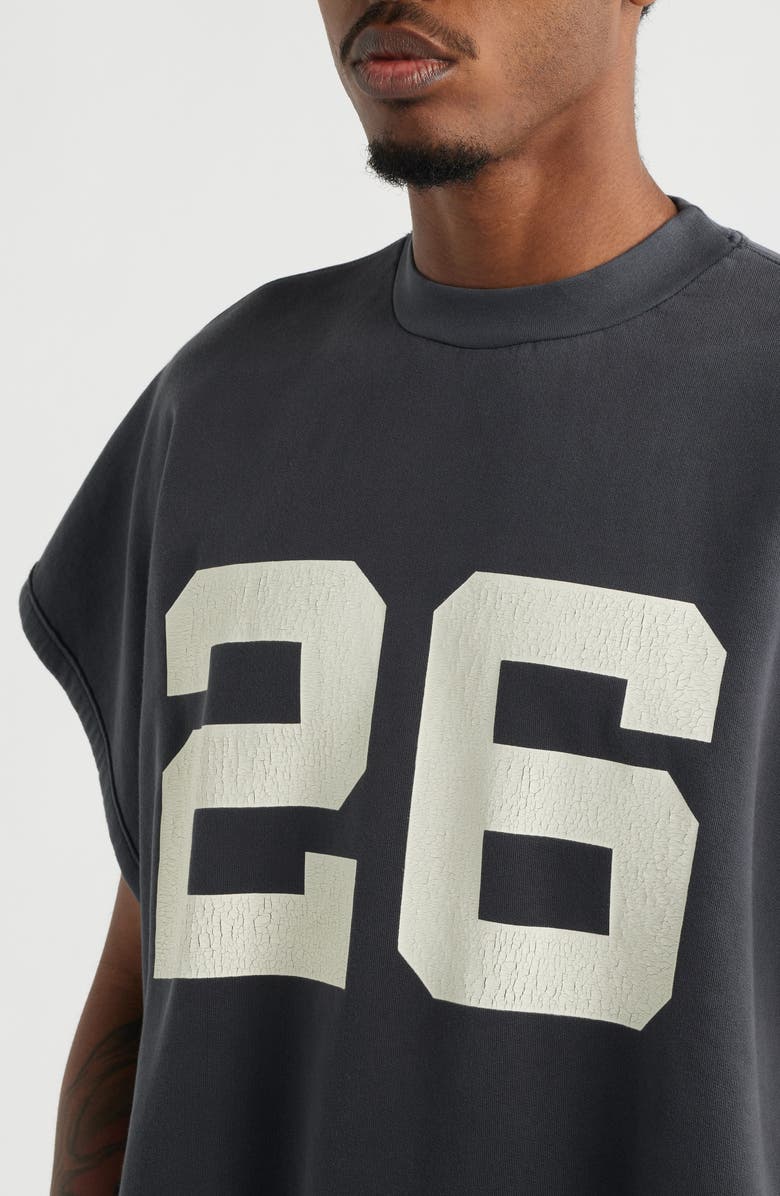 Fear of God Essentials Graphic Cutoff Sweatshirt, Alternate, color, Washed Iron Grey
