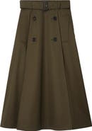 Burberry Brenda Cotton Gabardine Trench Skirt