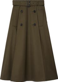 Burberry Brenda Cotton Gabardine Trench Skirt